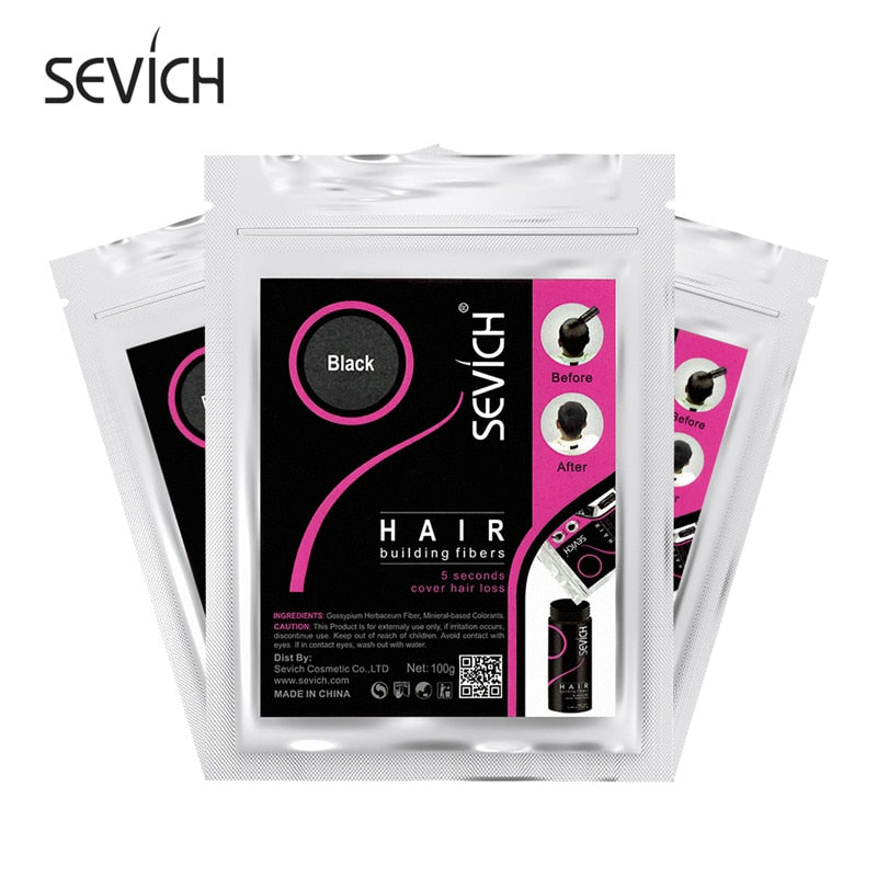 Sevich 500g Recarga de fibra para la construcción del cabello Adelgazamiento del cabello Fibra de queratina para el crecimiento del cabello Productos anticaída del cabello