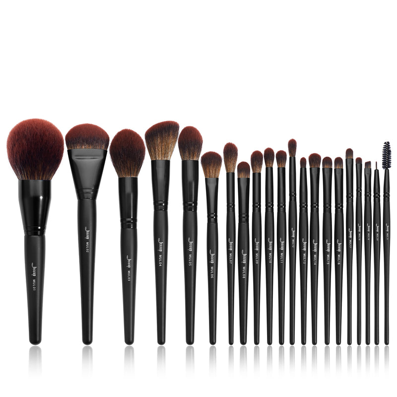 Jessup Makeup Brushes set 3-21pcs Premium Synthetic Big Powder Foundation Concealer Eyeshadow Eyeliner Spoolie Wooden T271