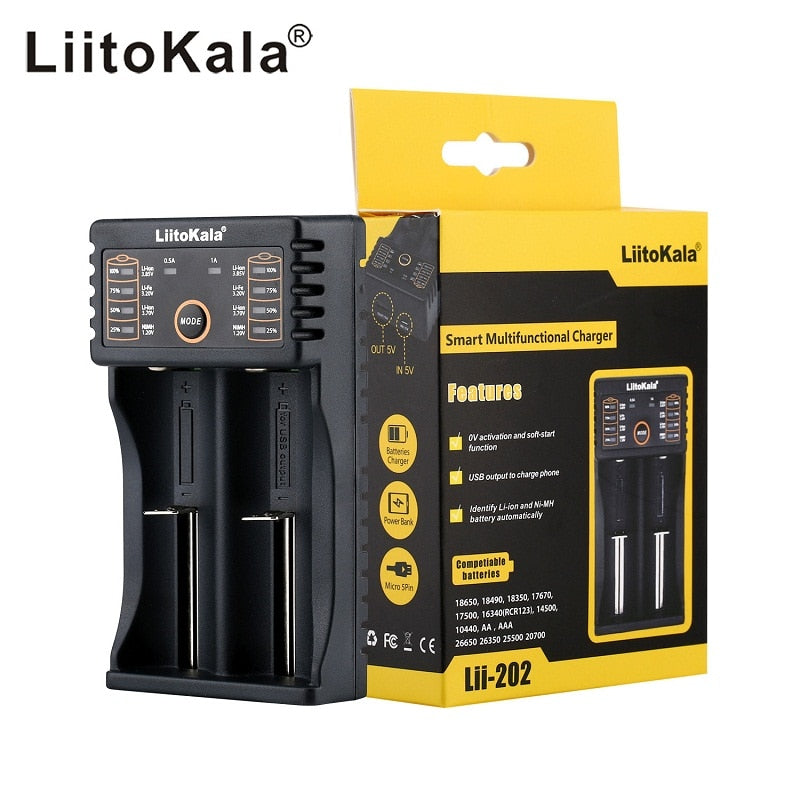 LiitoKala Lii-PD2 Lii-PD4 Lii-S8 Lii-500 Lii-600 Lii-PL2 battery Charger for 18650 26650 21700 AA AAA 3.7V lithium NiMH battery