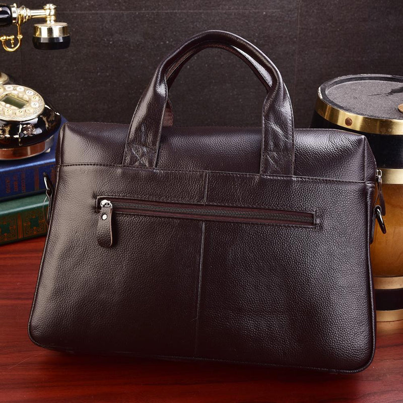 Business Laptop Bag Men Genuine Leather Handbags Male Leather Travel Briefcases Men High Quality Cowhide Leather Messenger Bags