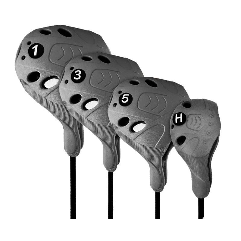 4 unids/set PGM golf club head cover 1/3/5/UT Juego completo de postes de madera Material resistente al agua de alta elasticidad Fácil de usar Ahorre espacio
