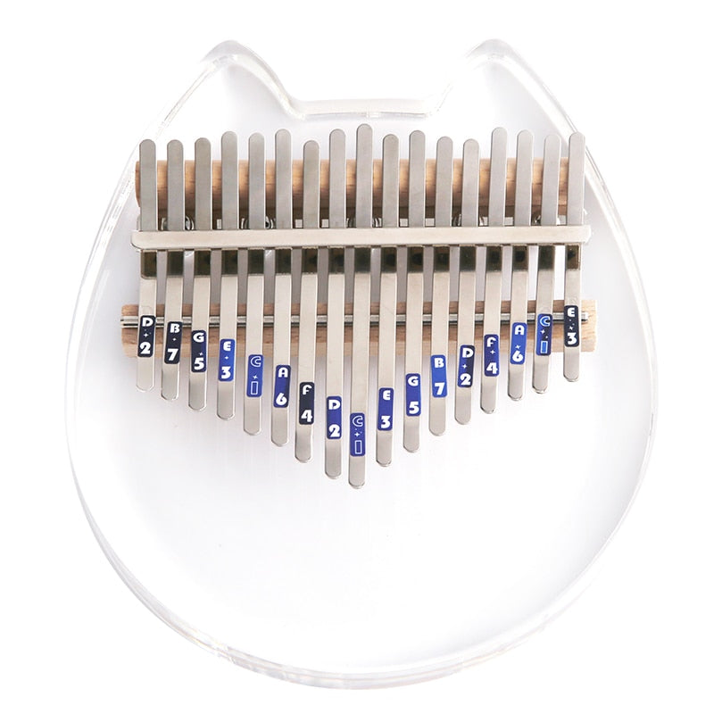 Kalimba pulgar piano cristal transparente mini dedo piano kabalin principiante 17 tonos kalimba21-tono