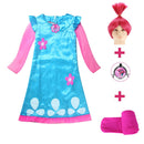Disfraces para niños Vestidos para niñas Trolls Poppy Disfraz Vestido para niñas Disfraces de Halloween para niños Disfraz de Carnaval Disfraces