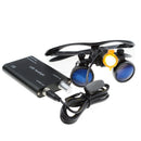 Binocular Dental Loupes Magnifying Glasses+5W Magnifier Lamp LED Headlight Lamp with Filter Aluminum Case 2.5X/3.5X