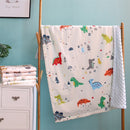 2 capas Dotty animales de dibujos animados Coral polar manta térmica para bebé, alfombra para niños para todas las estaciones, manta de cochecito de viaje para recién nacidos