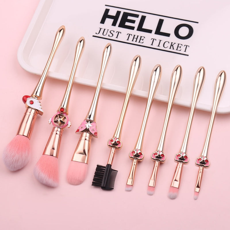 New 8pcs Pro Makeup Brushes Sets &amp; Kits Moon Anime Soft Hair Blusher Concealer Eye Shadow FOUNDATION Lip Brush Cosmetics Tool