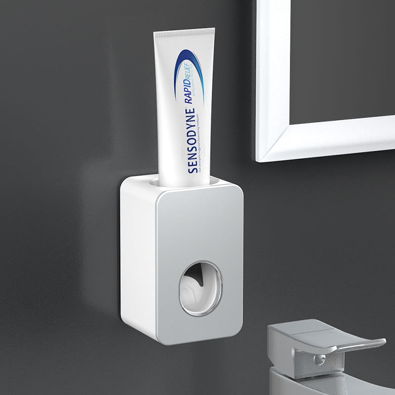 Automatischer Zahnpastaspender Staubdichter Zahnbürstenhalter Wandhalterung Badezimmerzubehör-Set Squeezer