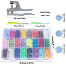 360 Sätze T5-Kunststoffdruckknopf mit Druckknöpfen, Zange, Werkzeugsatz und Organizer-Behältern, Druckknöpfe einfach auszutauschen, DIY-Familienschneider