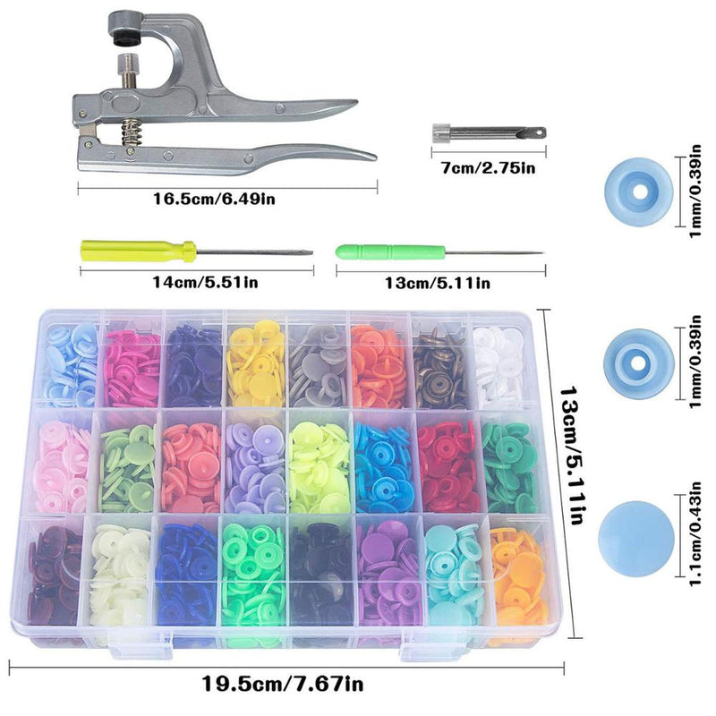 360 Sets T5 Plastic Snap Button with Snaps Pliers Tool Kit & Organizer Containers,Easy Replacing Snaps,DIY Family Tailor