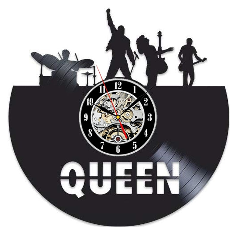 Queen Rock Band Wanduhr, modernes Design, Musikthema, klassische Schallplattenuhren, Wanduhr, Kunst, Heimdekoration, Geschenke für Musiker