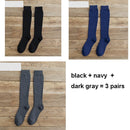 6PCS=3Pairs Men's Winter Compression Stocking Warm Hot Knee High Long Leg Terry Socks Cotton Thicken Cover Calf Socks Size 38-44
