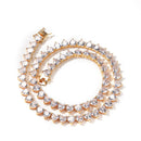 Vintage 7mm Heart Tennis Necklace For Women Cubic Zircon Iced Out Shiny Pnik Stones 3 Claw Chain Lovely Blingbling Jewelry Gift