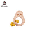 Let's Make 1PC Avocado Wooden Rodent Baby Teether Bracelet Silicone Beads Beech Accessories Toys Shower Gift Wood Rattles Nurse