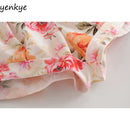 Floral Print Shorts Women Free Belt High Waist Casual Short Mujer Fashion Summer Short femme vetement femme  LDZZ6309