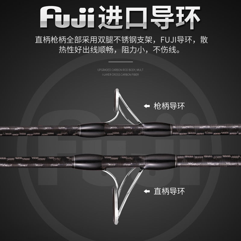 Japan Full Fuji Parts MADMOUSE Slow Jigging Rod 1.98M PE 3-6 Lure 150-400G 20kgs Spinning/Casting Boat Rod Ocean Angelrute