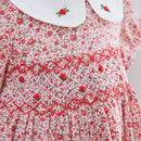 Kids Little Girls Handmade Smocked Floral Flower Print Dresses 2023 Spring Summer Toddler Girl Princess Vintage Smock Dress