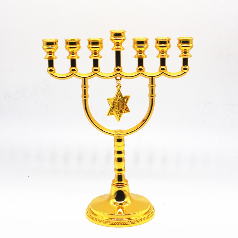 Crystal candle holder Big Menorah Candelabra Brass Gold holders 7 Branched Religious
