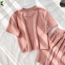 Heliar Pink O-Neck T-Shirt und Shorts und Camis Frauen Drei-Teile-Sets Hosen-Sets Femme Female Outfits 2022 Sommeranzüge Frauen