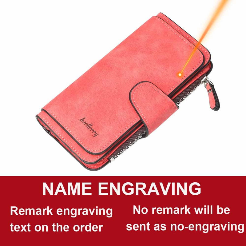 2022 Women Wallets Name Engrave Fashion Long Leather Top Quality Card Holder Classic Female Purse  Zipper  Wallet For Women