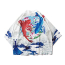 Bebovizi Japanese Style Crane Koi Kimono Tokyo Streetwear Haori Men Women Cardigan Japan Girl Robe Chinese Dragon Anime Clothes