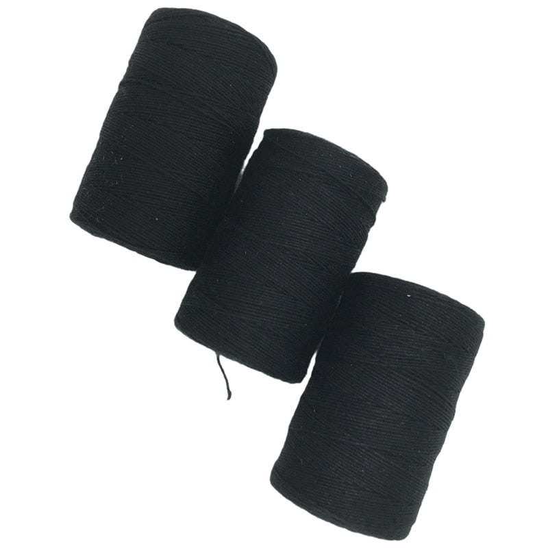 12 rolls BLACK Hair Weaving Thread Cotton Sewing Thread 1000 yards 12 rolls one box gift 1 pc 6.5cm C curved needle