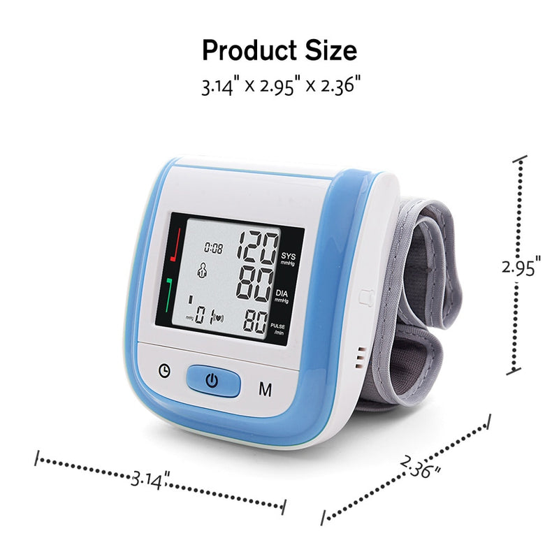 Yongrow Medical Digital Wrist Blood Pressure Monitor Heart Rate Pulse Meter Measure Sphygmomanometer PR