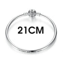 BISAER 925 Sterling Silver Pulseira Snowflake Bangles 925 Heart Snake Chain Clasp Femme Silver Bracelet For Women Jewelry