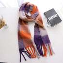 2020 Winter Cashmere Plaid Tassels Shawl Love Thick Braid Rainbow Plaid Color Matching Scarf women
