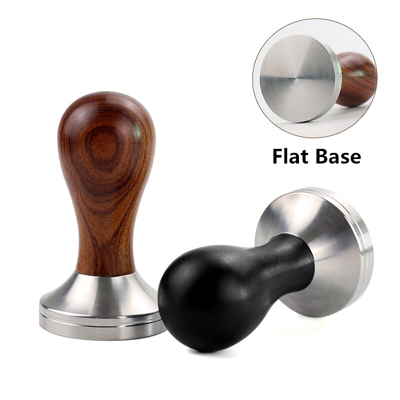 51/53/58mm ajustable de acero inoxidable Espresso café en polvo martillo café madera Tamper Set Barista herramientas distribución de café