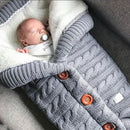 SMGSLIB Baby Winter Warm Sleeping Bags Infant Button Knit Swaddle Wrap Swaddling Stroller Wrap Toddler Blanket Sleeping Bags