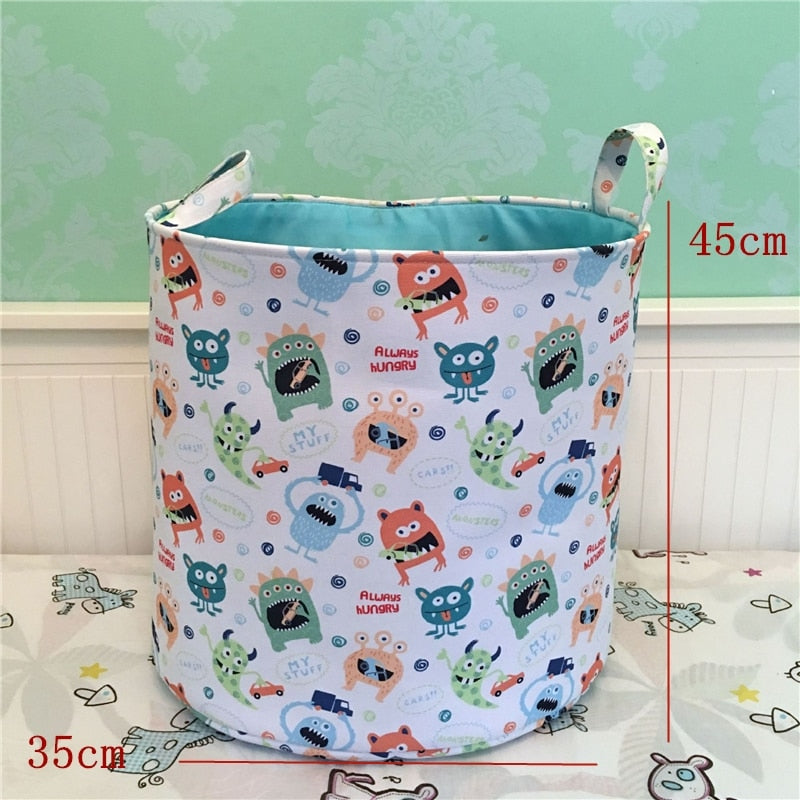 Sundries Storage Barrels High Capacity Pink Cat Dinosaur Foldable Toy Storage Box Home Organizer Dirty Laundry Basket