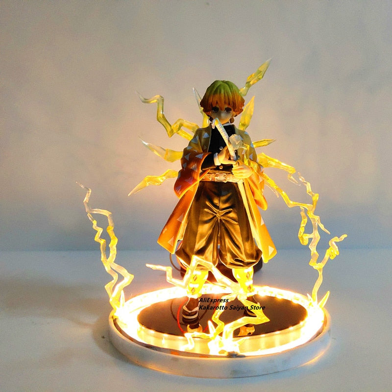 Demon Slayer Agatsuma Zenitsu PVC Actionfiguren Donnerschlag und Blitzeffekt Anime Kimetsu no Yaiba Figur Modell Spielzeug