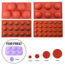 Chocolate Sphere Mold Half Ball Mold Hemisphere Shape Silicone Chocolate Cake Mousse Dessert Baking Pastry Bakeware