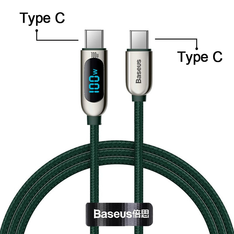 Baseus 100W USB Type C To USBC PD Cable For Xiaomi Samsung Fast Charger USB C Cable For Macbook iPad Pro Tablet Laptop Wire Cord