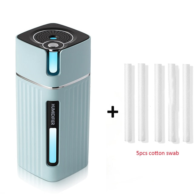 Humidificador de aire USB portátil de 300ML, difusor de agua con luz para el hogar, coche, Humidificador fresco ultrasónico, Mini generador de niebla, nebulizador