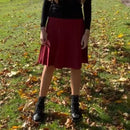 2022 faldas plisadas de punto para mujer, vestido de punto de cintura alta a la moda, falda clásica femenina de Color sólido