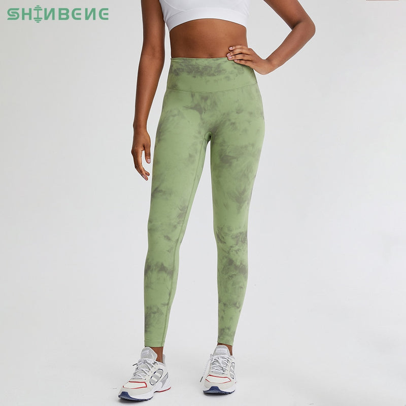 SHINBENE CLASSIC 3.0-TIE DYE Naked Feel Fitness Workout Legging Women No Camel Toe Yoga Pants Sport Gym Legging 2-12