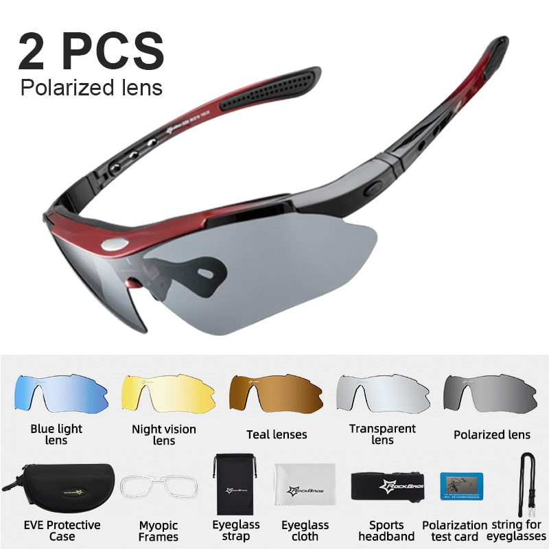 ROCKBROS Polarisierte Fahrradbrille Klare Fahrradbrille UV400 Outdoor Sport Sonnenbrille Herren Damen Fahrradbrille