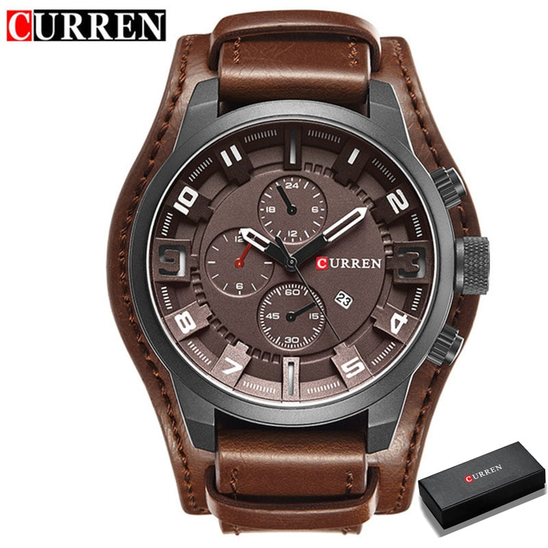 Luxury Brand CURREN Mens Watches Military Sports Men Watch Quartz Date Clock Casual Leather Wrist Watch Relogio Masculino 8225