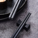 5 Pairs/Set Japanese Style Alloy Chopsticks With Gift Box Non-slip Mildew Proof Sushi Food Chop Sticks Reusable Kitchen Tools
