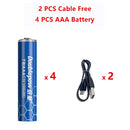 1.5V AAA USB rechargeable battery Lithium ion 1000mwh battery for Remote control wireless mouse + Cable High capacity