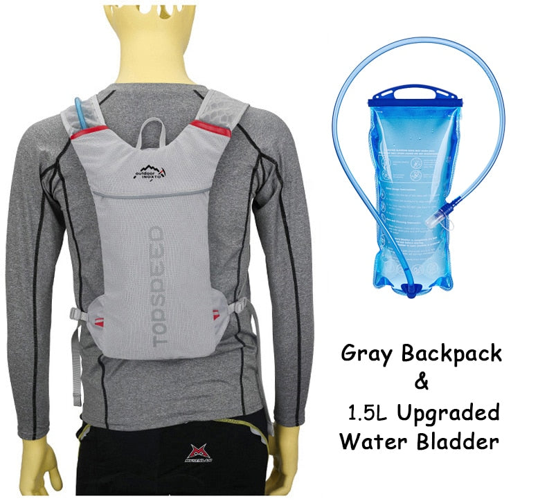 Ultra Lightweight Trail Running Backpack Outdoor Sport Cycling Hydration Vest Pack Rucksack Bag 1.5L Water Bag Bladder