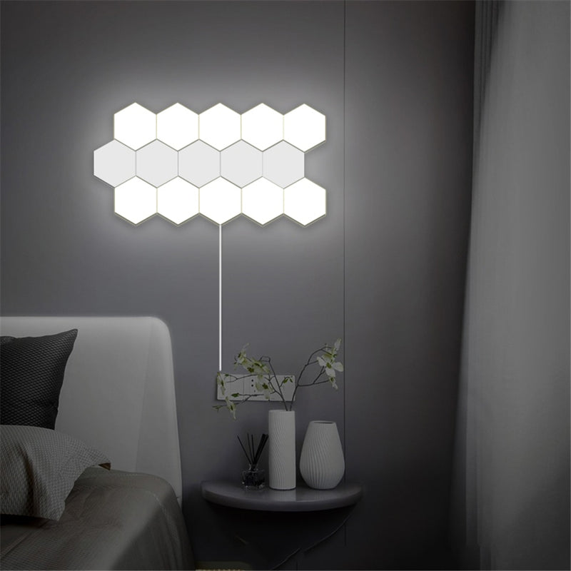 Modern LED Wall Lamp Loft Honeycomb Modular Assembly Touch Wall Lights Quantum Lamp Magnetic Interior DIY Decoration Lighting