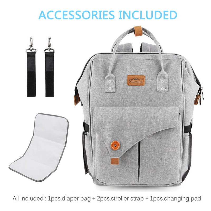 Mochila para pañales, bolsas impermeables para pañales de viaje, bolsa para pañales de gran capacidad, elegante y duradera para el cuidado del bebé