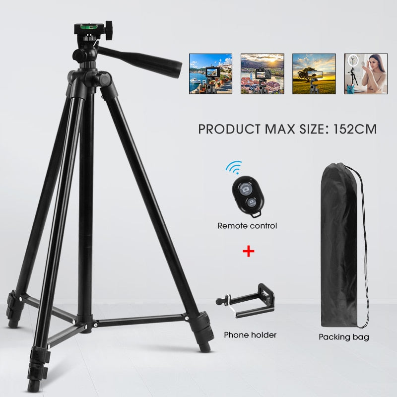 40/52/60inch Mobile Phone Holder Extensible Tripod Stand Selfie Stick Tripod With Phone Holder For Live Streaming Video Photo