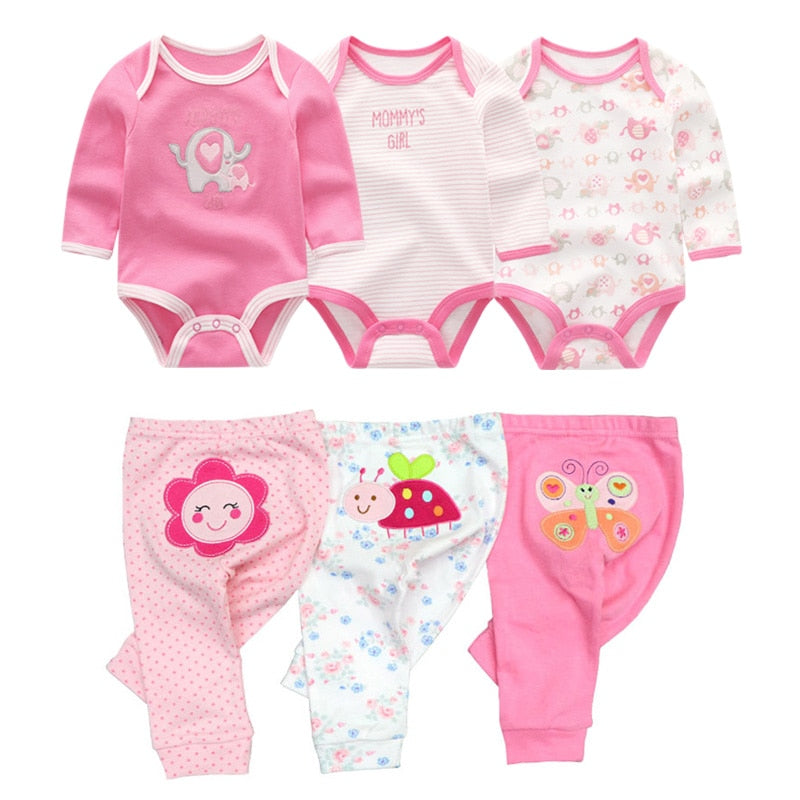 2022 Cotton Baby Girl Clothes Bodysuits+Pants Baby Sets Newborn Clothing Sets Autumn Winter Baby Boy Clothes Roupa de bebe