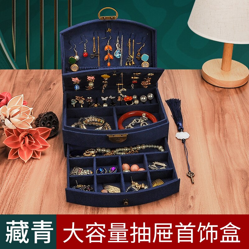 Jewlery Box With Large Capacity Ornament Ear Stud  Simple And  Exquisite Necklace Ring Household High-End Jewelry Box