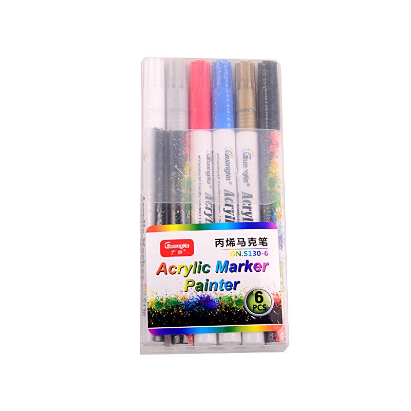 GN 6/12/18/36 Colors 0.7MM Acrylic Paint Marker Pen Set Art Drawing Marker Pen For Ceramic Rock Glass Porcelain Mug Wood Fabric