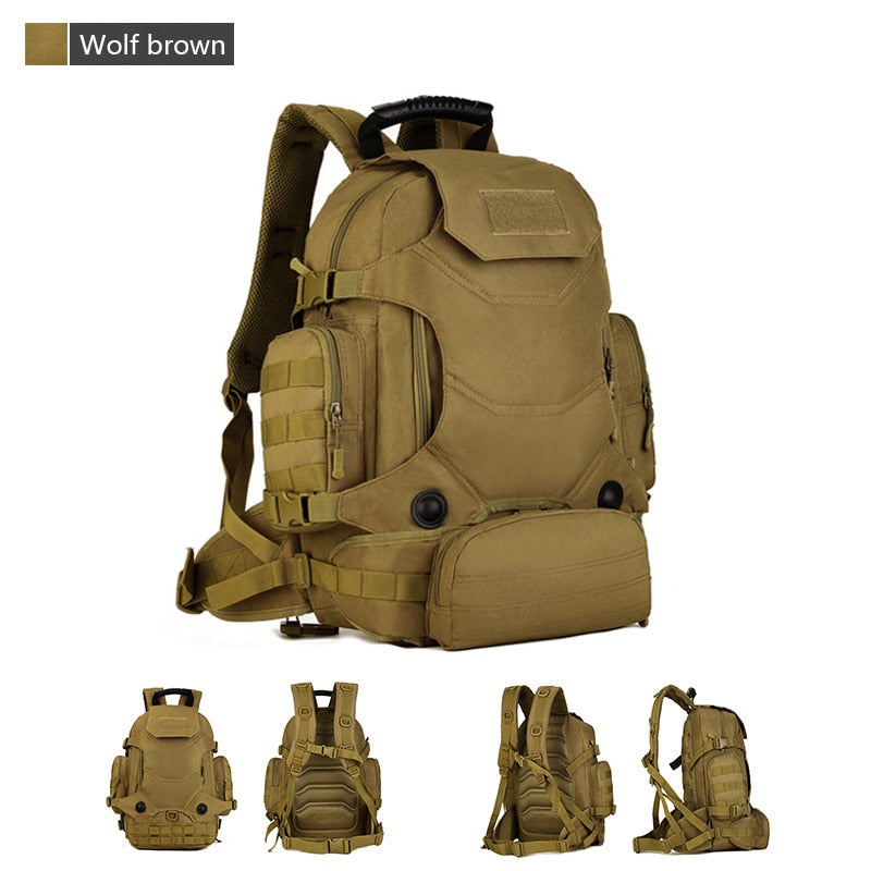 40L Tactical Backpack 2 in 1 Military Waist Pouch Army Rucksack Backpack Molle Outdoor Sport Bag Men Camping Hiking Climbing Bag