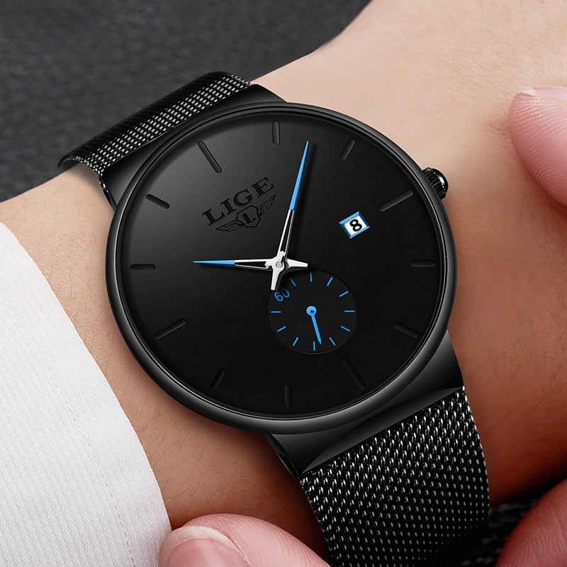 2022 New Quartz Watch Women And Mens Watches LIGE Top Brand Famous Dress Fashion Clock Ultra Thin Wrist Watch relogio masculino